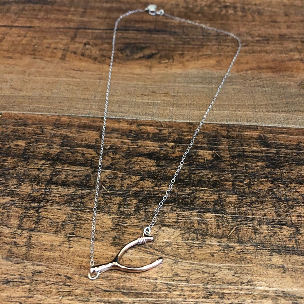 Etsy Two-toned Wishbone Necklace